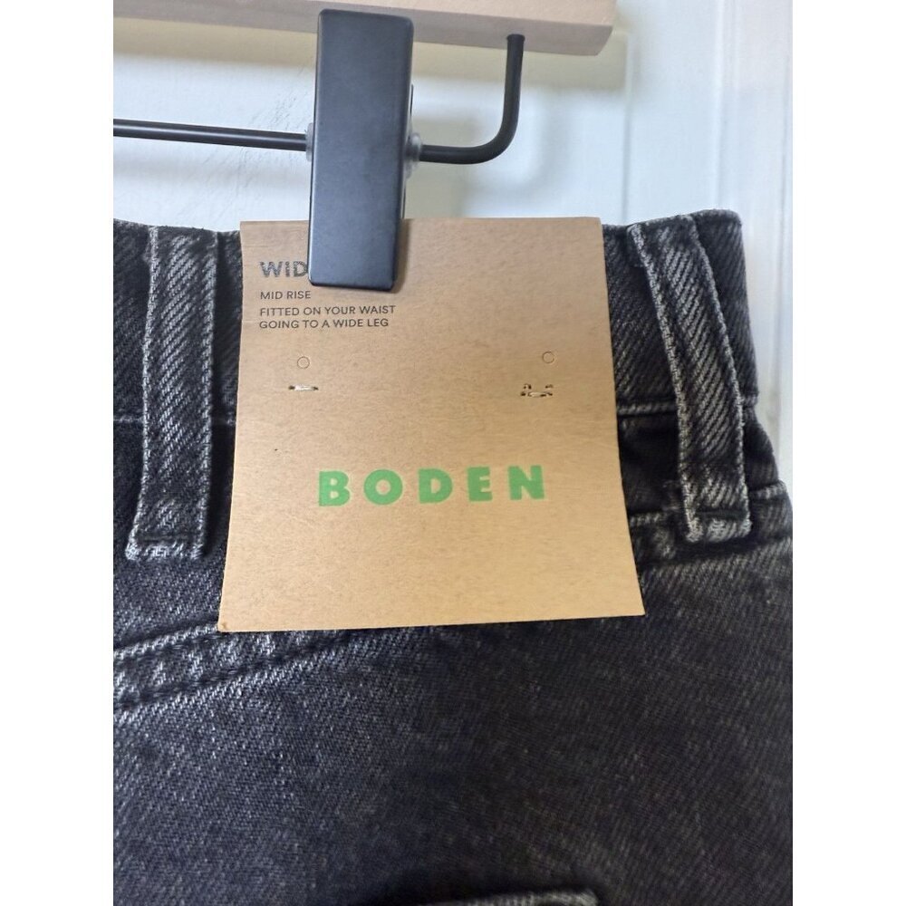 Boden Mid Rise Slouch Women’s Black Wide Leg Black Jeans W32 X 32L NWT RO322 - Picture 5 of 13